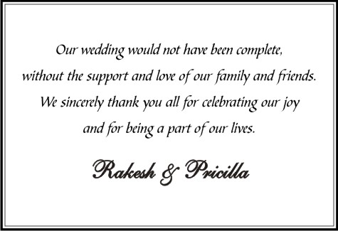 Wedding thank you card 10 - Parekh Cards